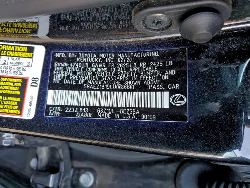 2020 LEXUS ES 350 LUXURY  