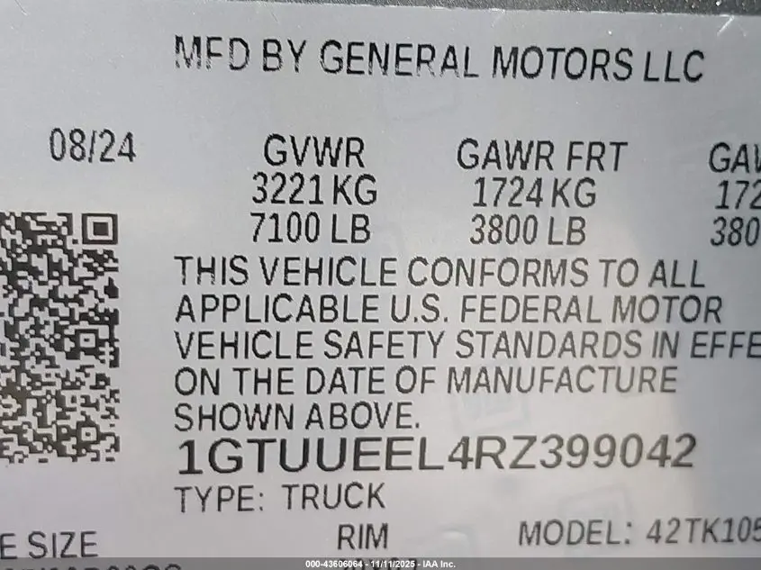 2024 GMC SIERRA 1500 4WD  SHORT BOX AT4