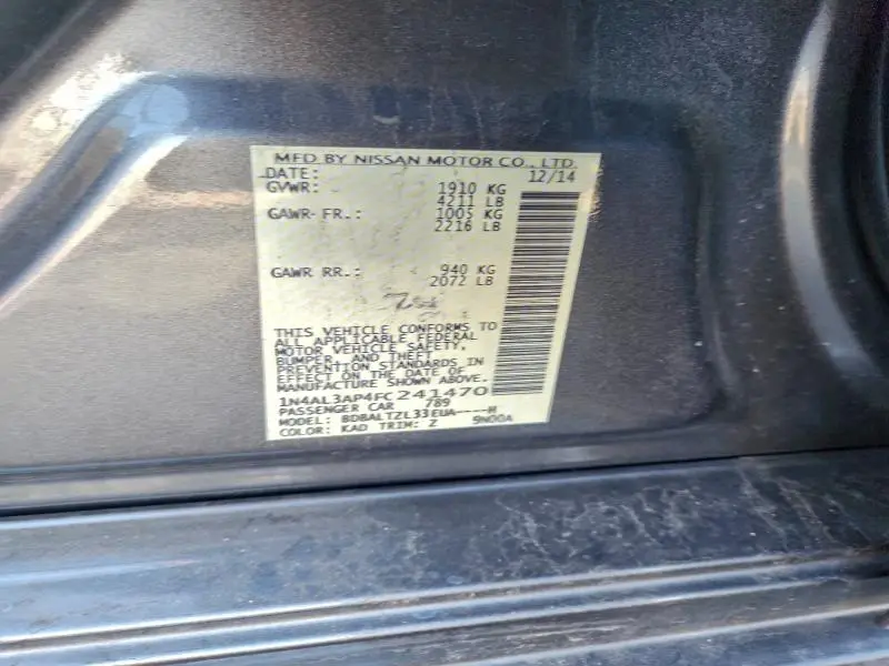 2015 NISSAN ALTIMA 2.5  