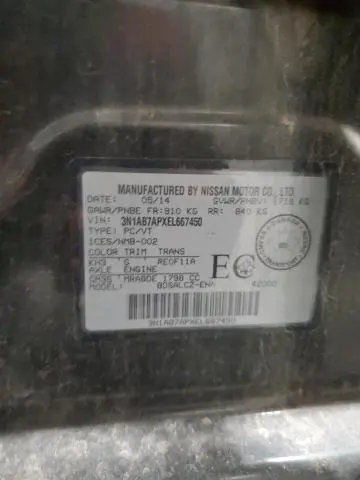 2014 NISSAN SENTRA S  