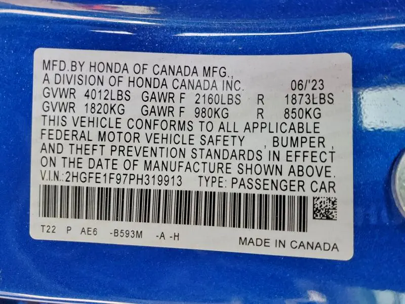 2023 HONDA CIVIC TOURING  