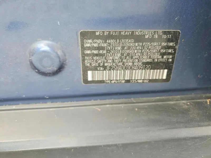 2012 SUBARU FORESTER 2.5X PREMIUM  