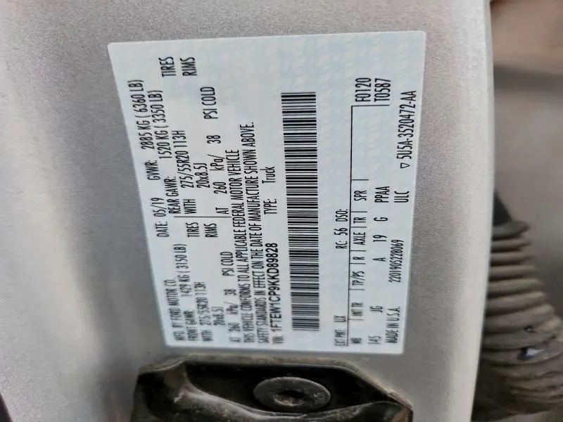 2019 FORD F150 SUPERCREW  