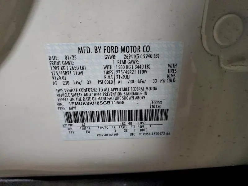 2025 FORD EXPLORER ST-LINE  