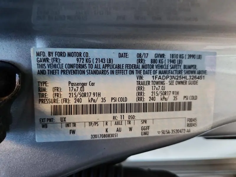 2017 FORD FOCUS TITANIUM  