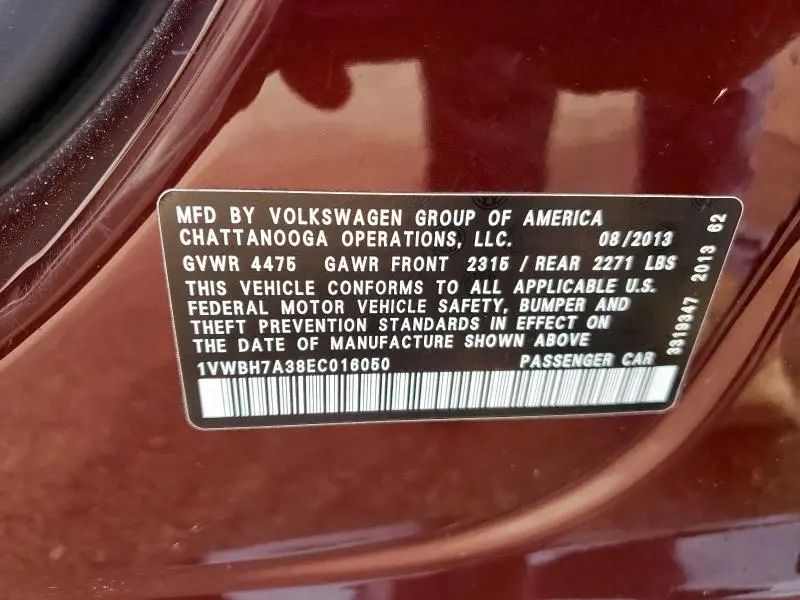 2014 VOLKSWAGEN PASSAT SE  