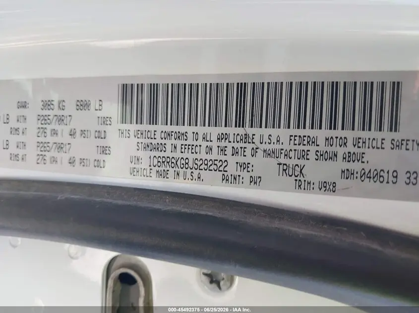2018 RAM 1500 TRADESMAN  4X2 5'7 BOX