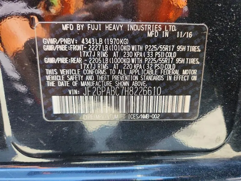 2017 SUBARU CROSSTREK PREMIUM  
