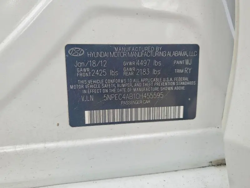 2012 HYUNDAI SONATA SE 2.0T  
