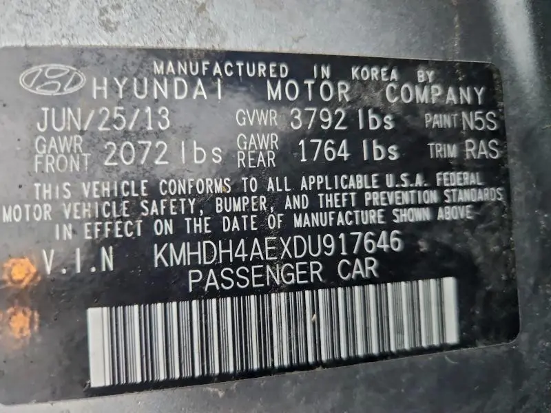 2013 HYUNDAI ELANTRA GLS  