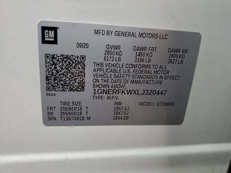 2020 CHEVROLET TRAVERSE LS  