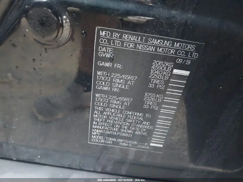 2020 NISSAN ROGUE SV FWD