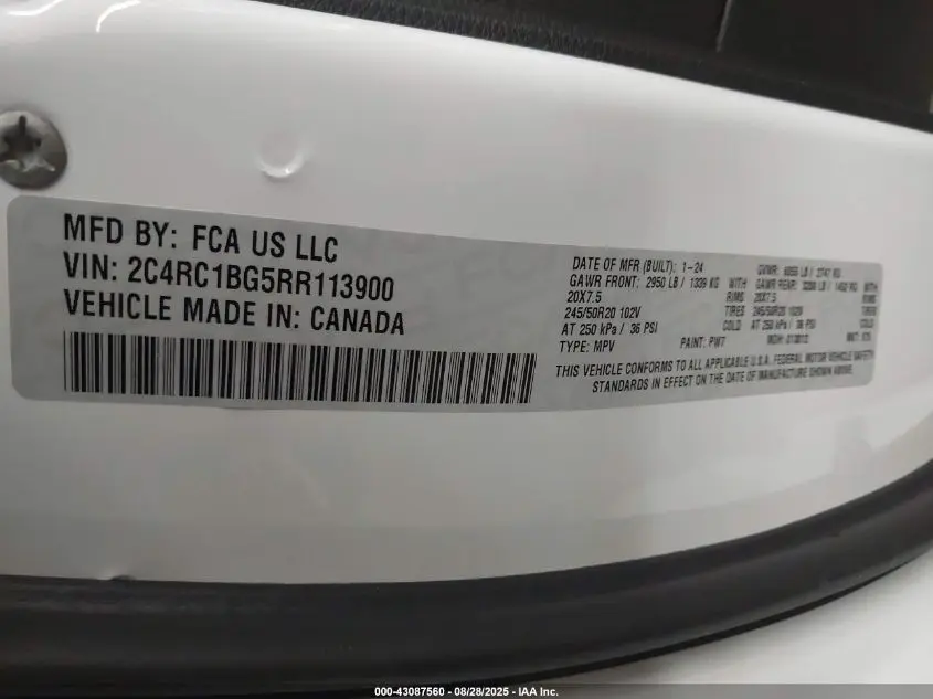 2024 CHRYSLER PACIFICA TOURING L