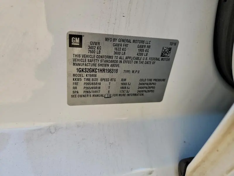 2017 GMC YUKON XL K1500 SLT  