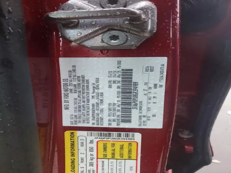 2016 FORD FUSION SE PHEV  