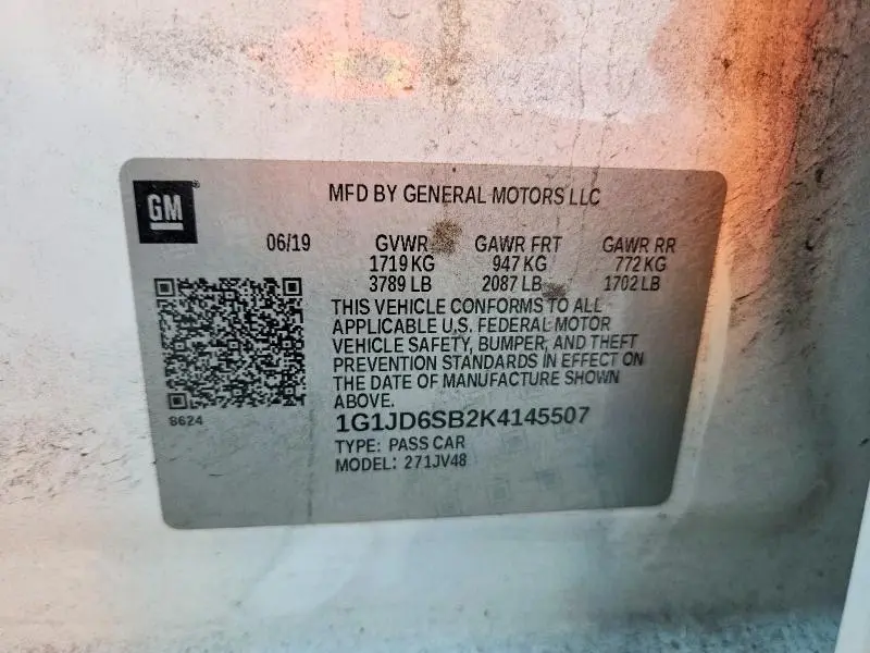2019 CHEVROLET SONIC LT  