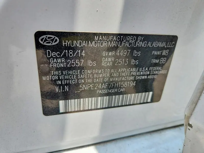 2015 HYUNDAI SONATA SE  