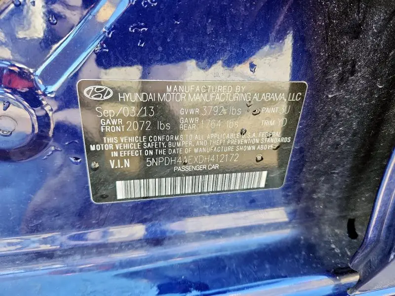 2013 HYUNDAI ELANTRA GLS  