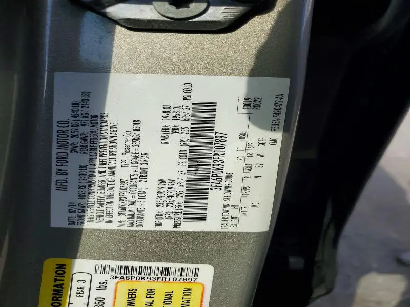 2015 FORD FUSION TITANIUM  