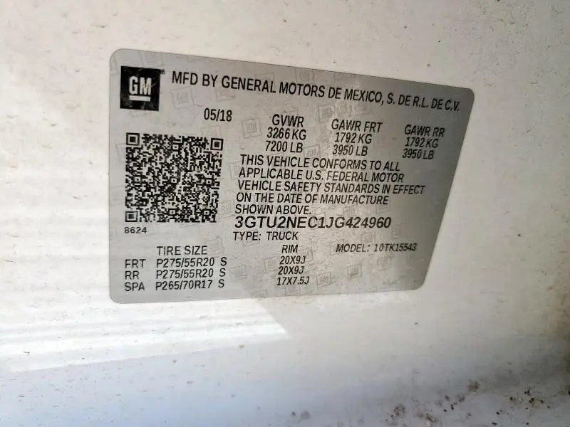 2018 GMC SIERRA K1500 SLT  