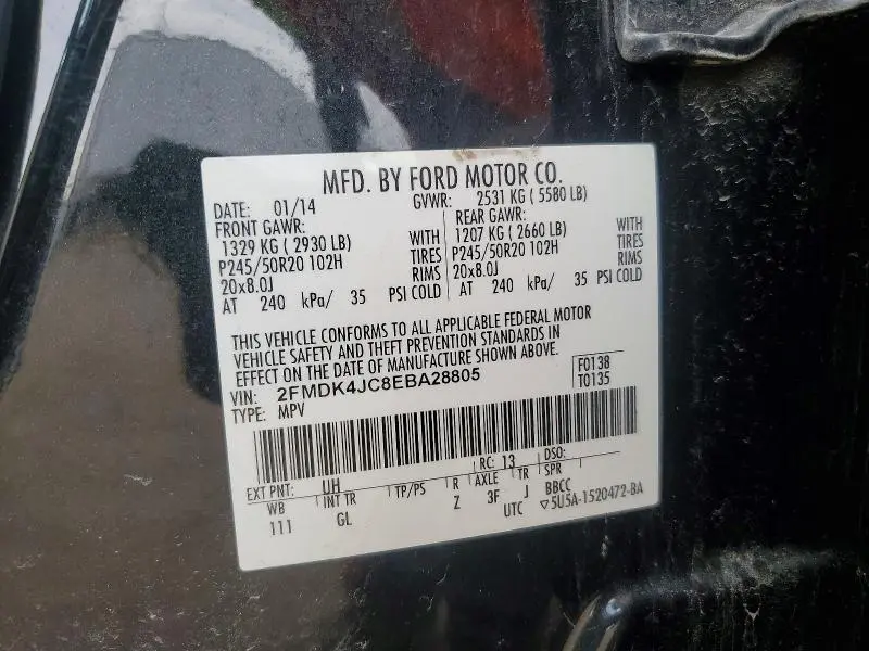 2014 FORD EDGE SEL  