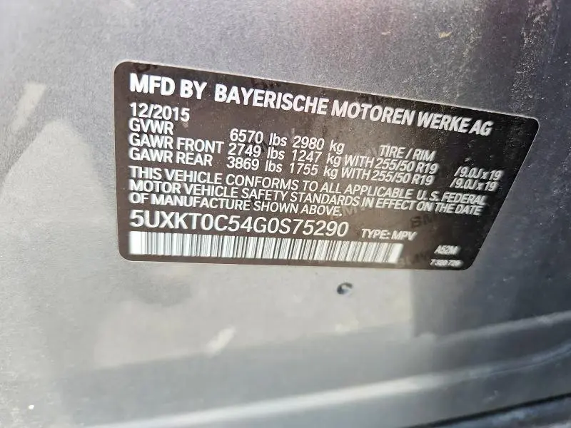 2016 BMW X5 XDR40E  