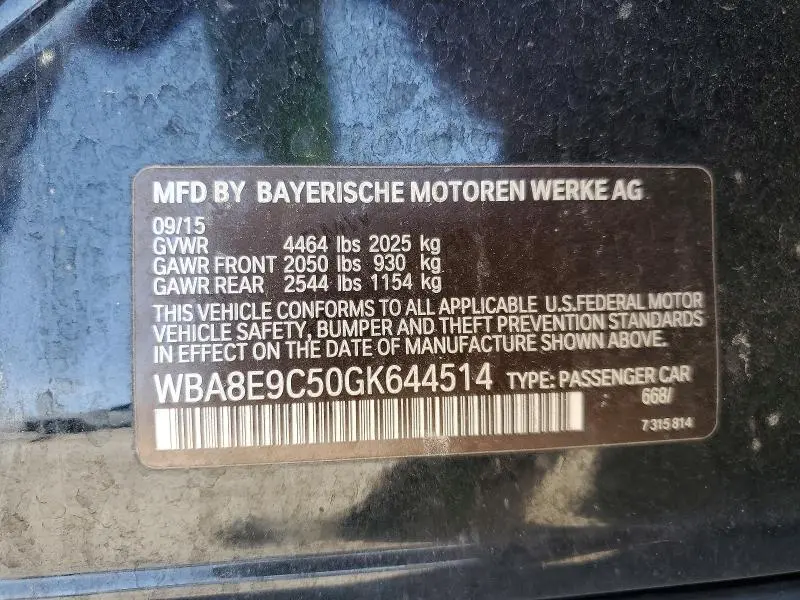 2016 BMW 328 I SULEV  