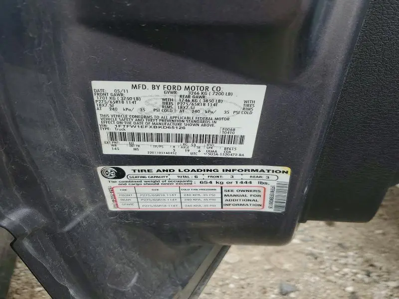 2011 FORD F150 SUPERCREW  