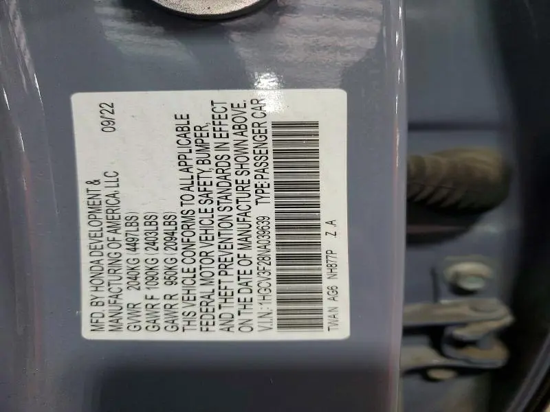 2022 HONDA ACCORD HYBRID SPORT  