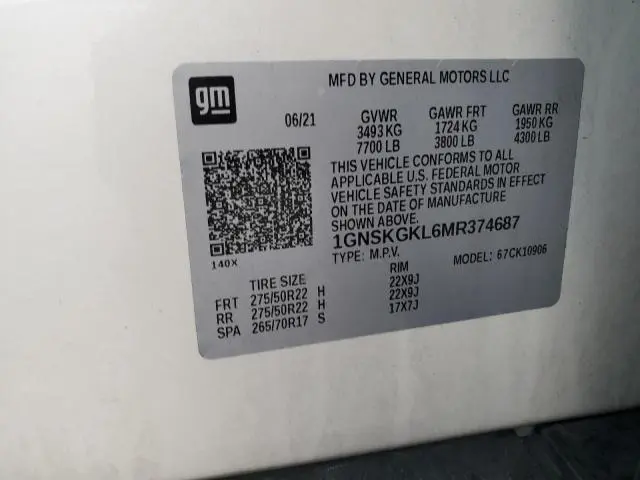 2021 CHEVROLET SUBURBAN K1500 HIGH COUNTRY  