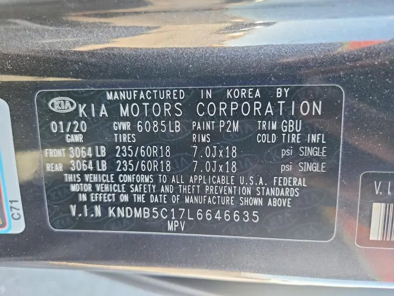 2020 KIA SEDONA EX  
