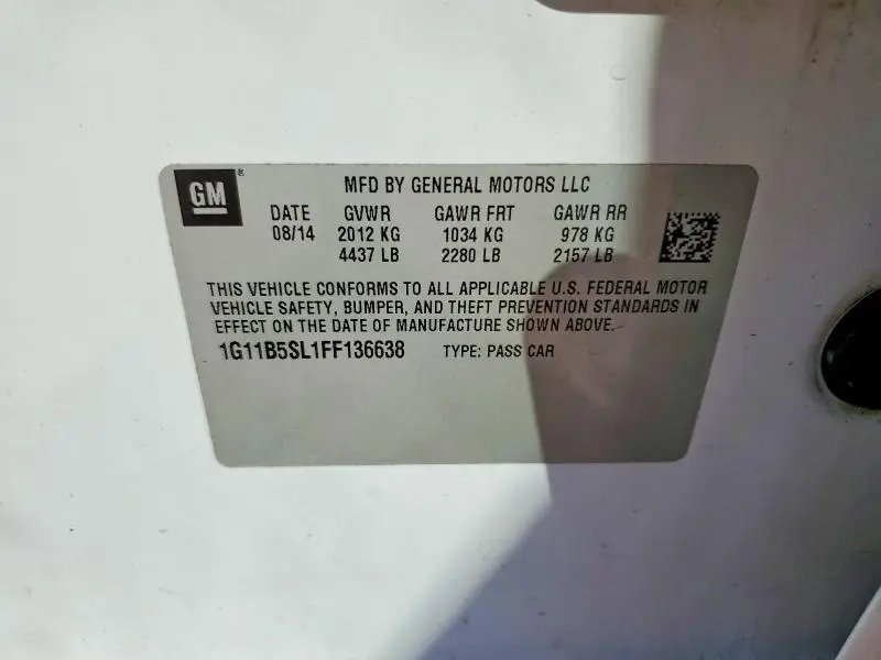 2015 CHEVROLET MALIBU LS  