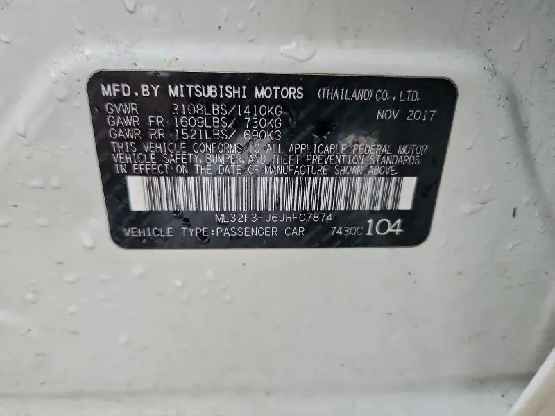 2018 MITSUBISHI MIRAGE G4 ES  