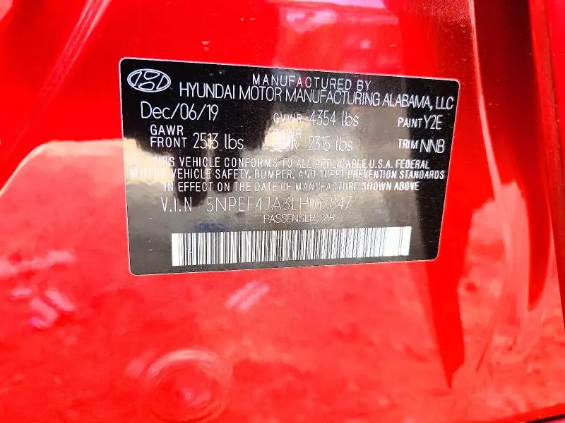 2020 HYUNDAI SONATA SEL  