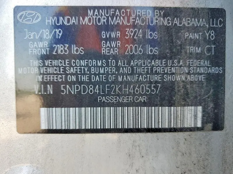 2019 HYUNDAI ELANTRA LIMITED  