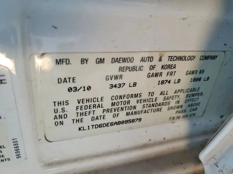 2010 CHEVROLET AVEO LS  