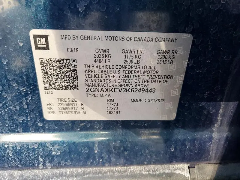 2019 CHEVROLET EQUINOX LT  