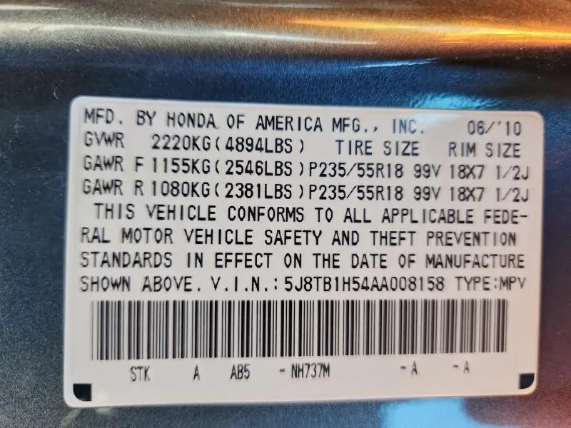 2010 ACURA RDX TECHNOLOGY  