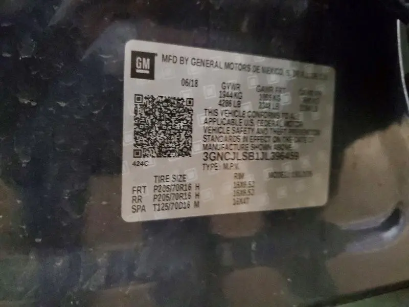 2018 CHEVROLET TRAX 1LT  