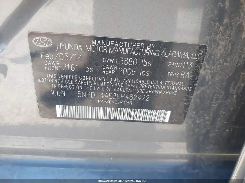 2014 HYUNDAI ELANTRA SE