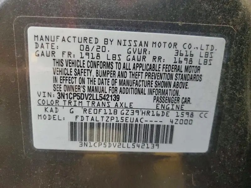 2020 NISSAN KICKS SR  