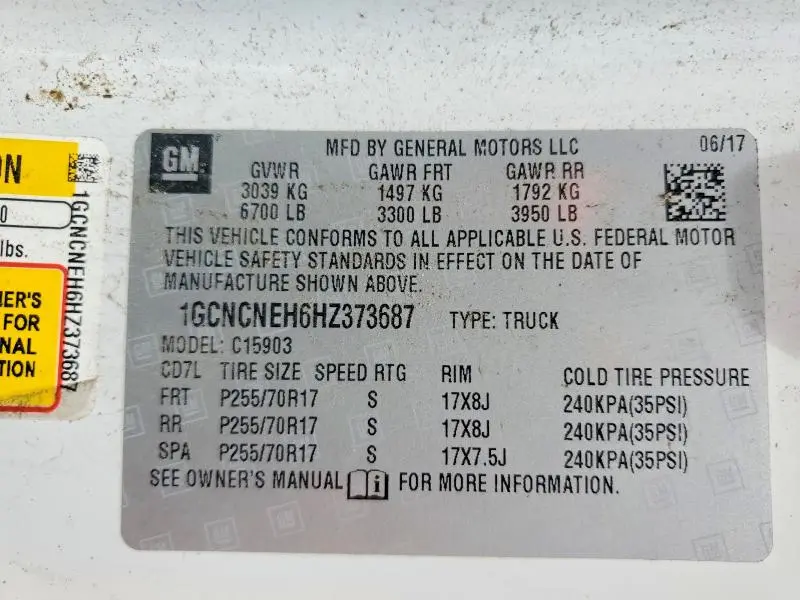 2017 CHEVROLET SILVERADO C1500  