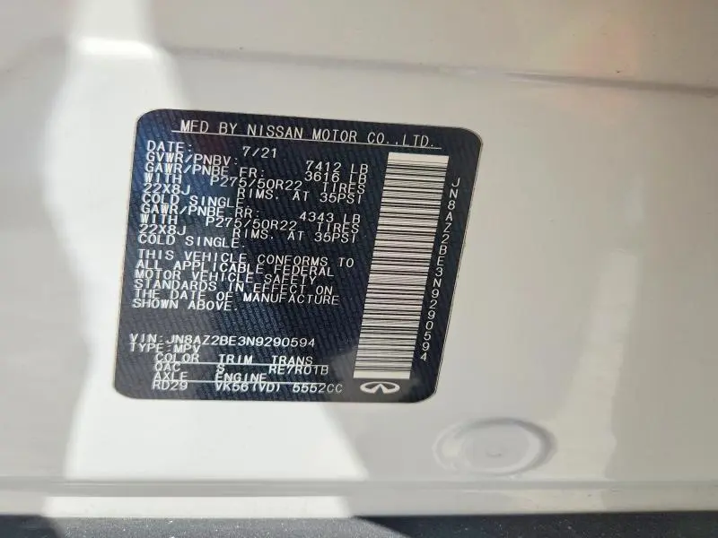 2022 INFINITI QX80 SENSORY  