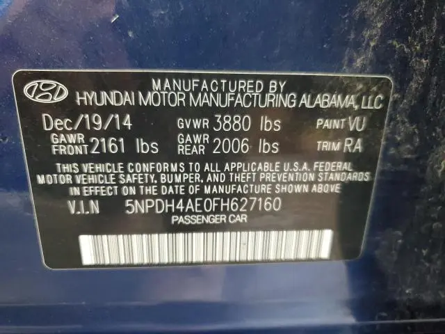 2015 HYUNDAI ELANTRA SE  