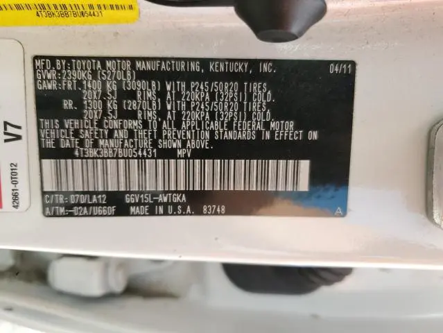 2011 TOYOTA VENZA   
