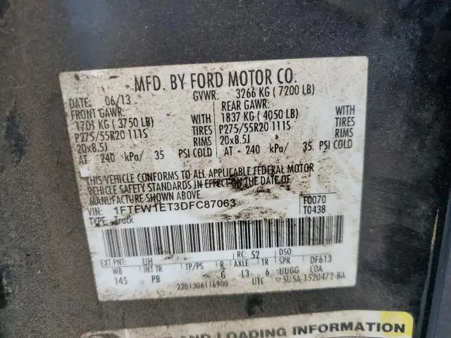 2013 FORD F150 SUPERCREW  