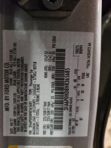 2017 FORD FUSION SE  