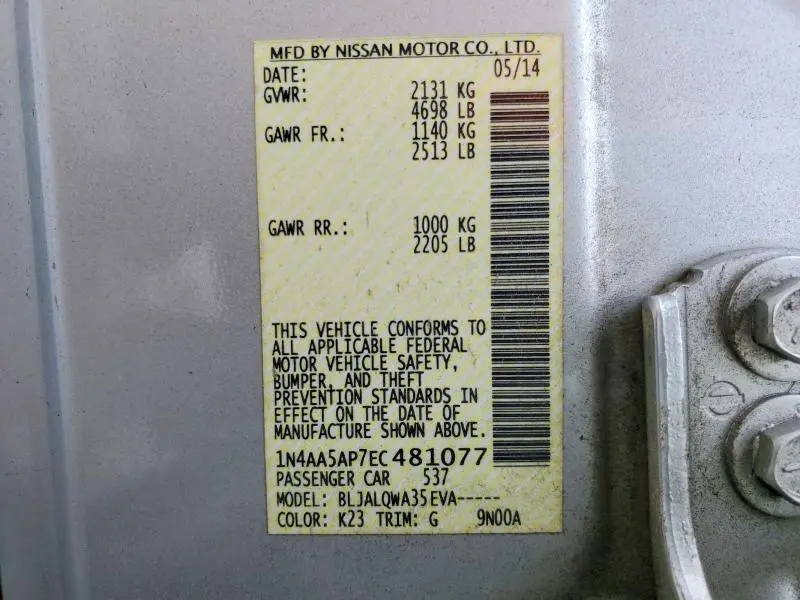 2014 NISSAN MAXIMA S  