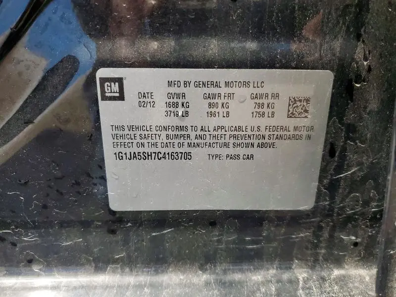 2012 CHEVROLET SONIC LS  