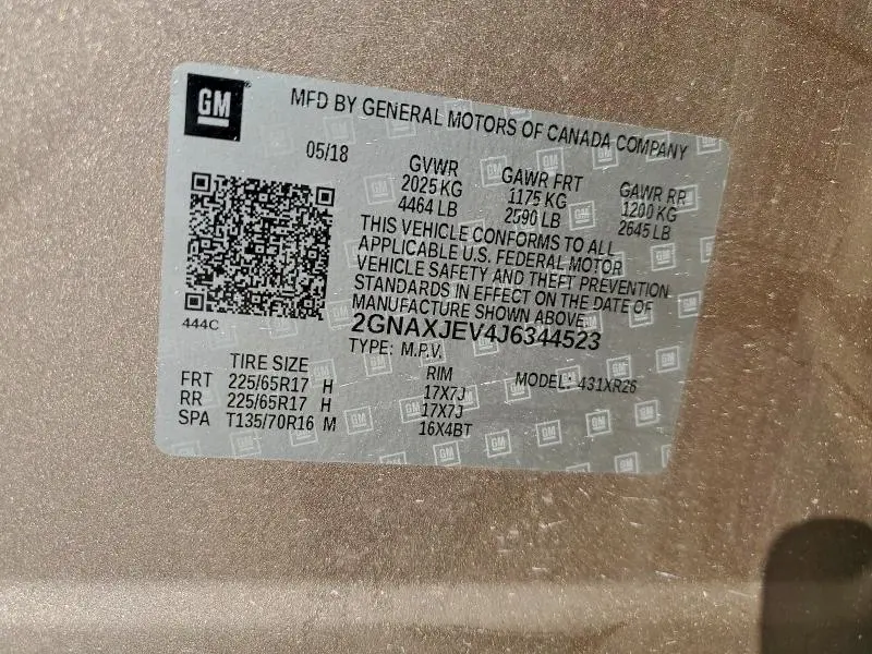 2018 CHEVROLET EQUINOX LT  